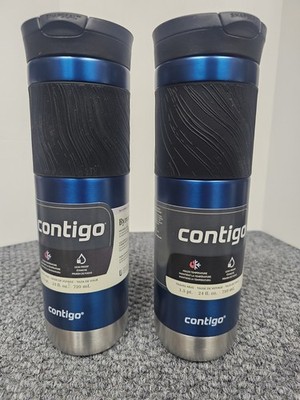 2 X CONTIGO Byron Insulated Stainless Steel Travel Mug with Leak-Proof Lid 24oz