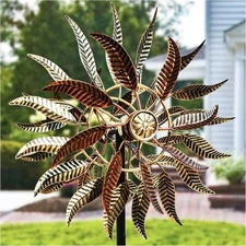 Large Metal Wind Spinner Outdoor Kinetic Garden Decor 360 Degree Dual Spin '