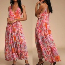 Free People Julianna Multi Tiered Maxi Dress - Red L