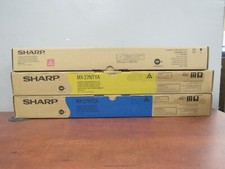 Genuine Lot of 3 Sharp MX-27NT Toner Cartridges: Magenta Yellow Cyan 36E