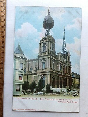 1906 Postcard - St. Dominic's Church, San Francisco, CA After the Earthquake