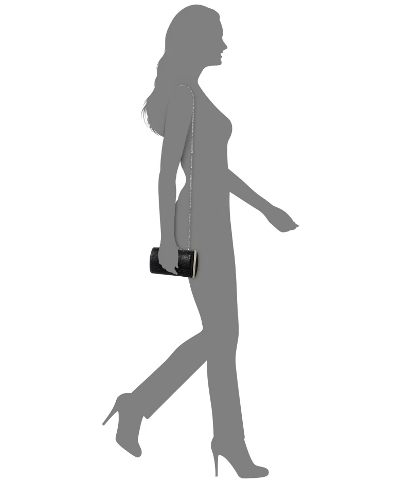 I.n.c. Bandolera clutch International Concepts Ranndi Microstone negra plateada Foto 3 de 4