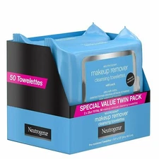 Neutrogena Cleansing Makeup Remover Facial Wipes 2 PK 25 Pk Towelettes New