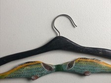 Hand carved Wooden Fish Clothes Hanger