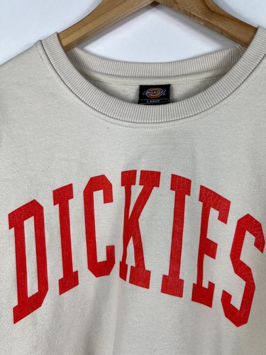 Dickies Mens Crewneck Sweatshirt Size Large Grey Big Spellout Logo Casual - Picture 8 of 8