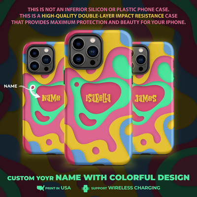 Cute Colorful Unique Custom Gift Personalized Case for iPhone 14 Pro Max + 13 12