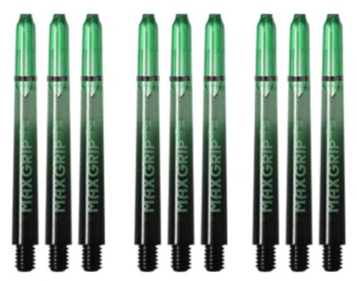 3 Sets XQMax Max Grip Gradient Medium Dart Shafts - Ships w/ Tracking - Green
