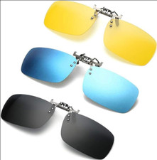 3 PACK, Clip on Flip up Polarized Sunglasses For RX Eyeglasses, UV Protection...