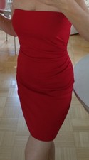 Dress stretch size S new. Trend 2026: bandeau, gathering, color red!