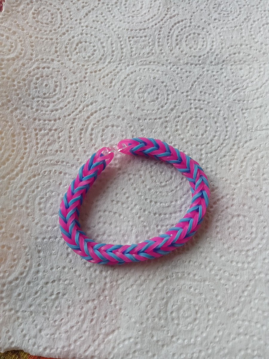Blue and Pink Rainbow Loom Bracelet | eBay