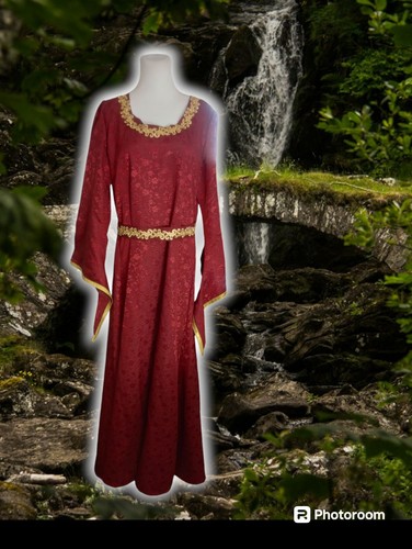 Renaissance Faire Costume Sz L Medieval Red Castle Core Whimsy Goth Lace Up back