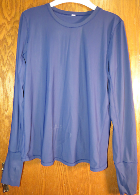 Lululemon Sunaway Runaway Long Sleeve Shirt Hero Blue Navy EUC