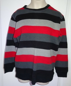 boys red and black striped shirt