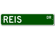 REIS Drive Custom Street Sign Personalized Last Name Aluminum Metal Plaque Decor