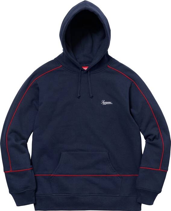 【Supreme】Curve Piping Hooded Sweatshirt★Navy★25SS★ Supreme Curve Piping Hooded Sweatshirt Navy SS25 | Senikersku