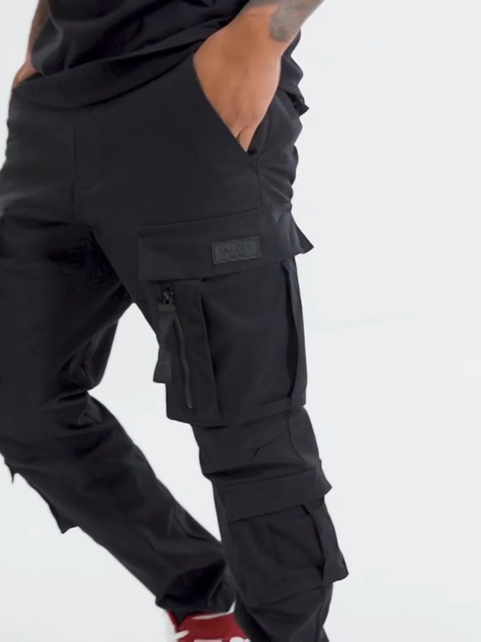 Valere Milano Mens Cargo Trousers Combat Chinos Slim Police