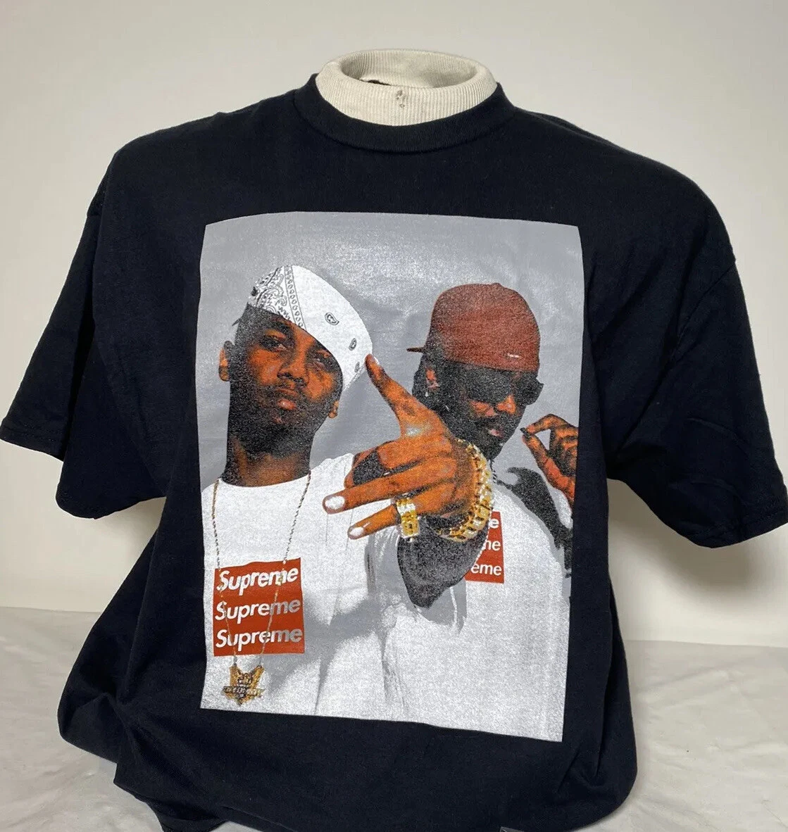 Asspizza Supreme Dipset Triple Box Logo Black Shirt Size X-Large New 2022