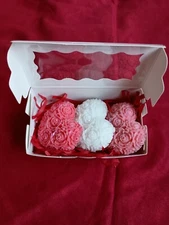 Valentine Heart Soaps, Rose embossed, touch of glitter. All natural. gift ready 
