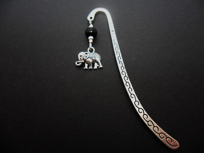 A TIBETAN SILVER ELEPHANT BOOKMARK. CHOICE OF COLOURS. NEW. 9CM.