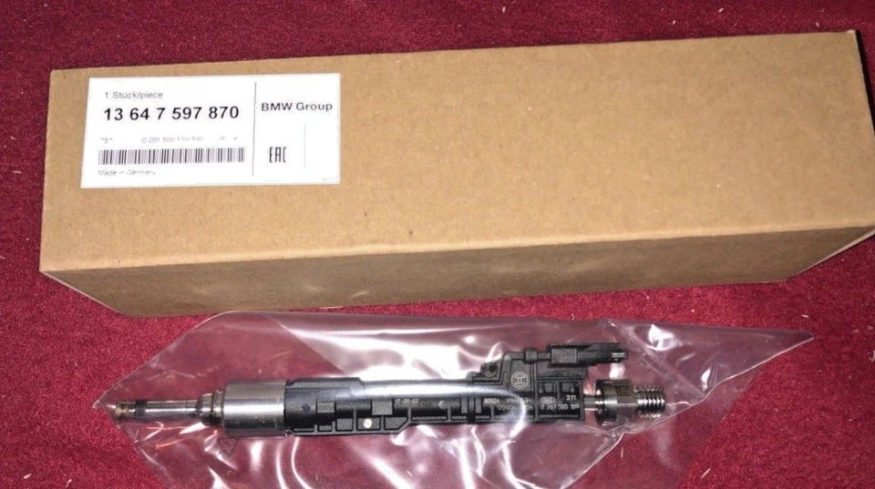 Fuel Hi Pressure Injector W/Clip For BMW E90 F01 F30 F10 F07 F06 F12 X5 GENUINE - Image 3 of 4