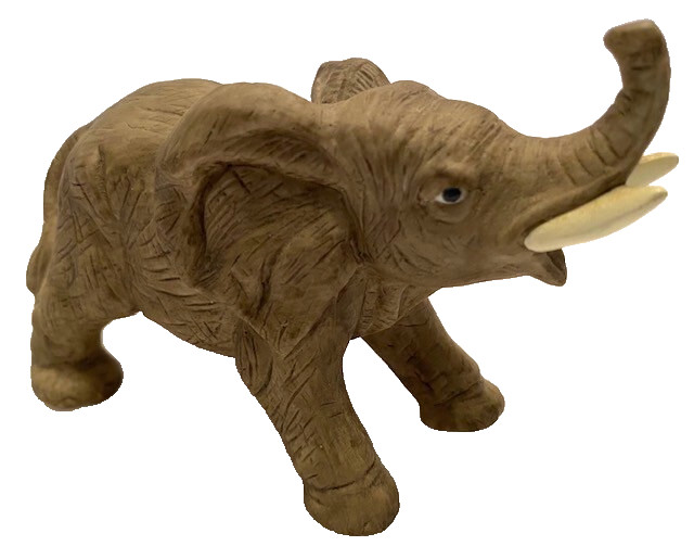 Vintage Lefton 1989 #07466 Gray Trunk Up Elephant 4.5" x 3"  Ceramic Figurine