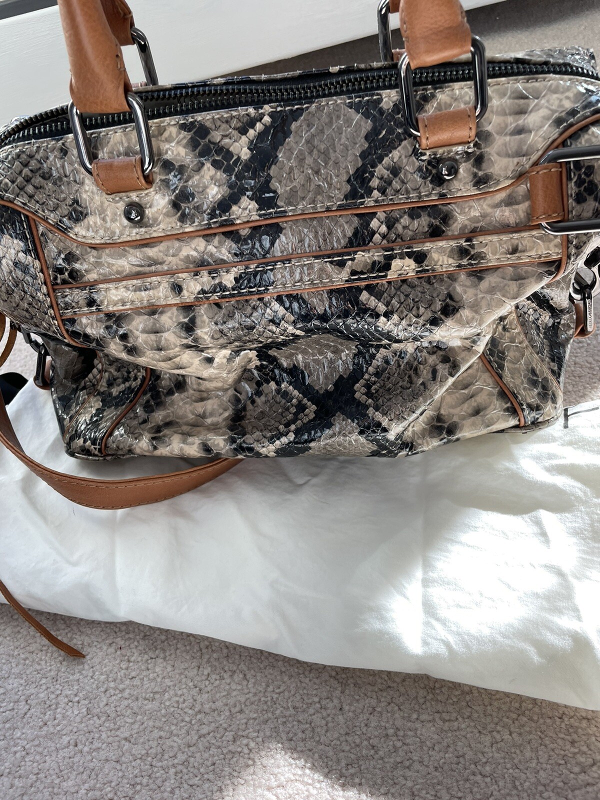 Rebecca Minkoff Python Crossbody Satchel Bag Rare… - image 3