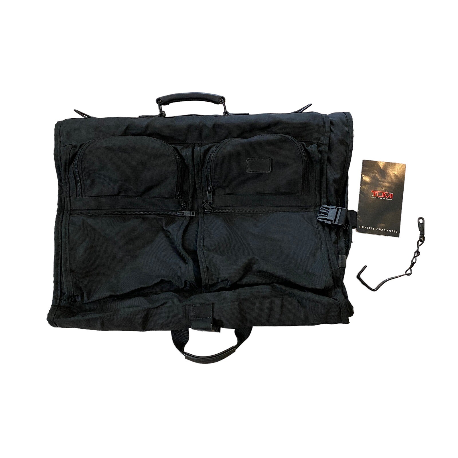 Tumi Garment Bag BiFold Black Ballistic Zip Luggage … Gem
