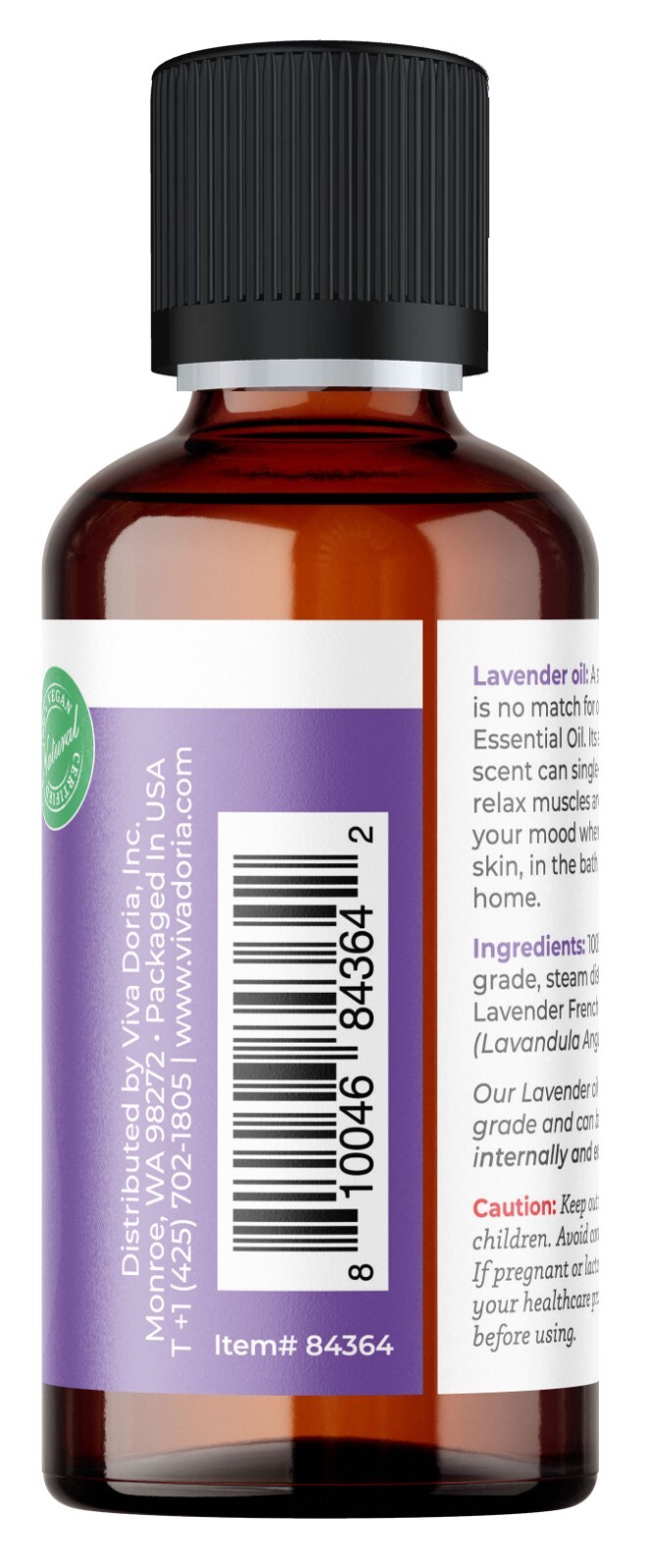 Viva Doria Pure Lavender Essential Oil, Food Grade, 1 Fl oz