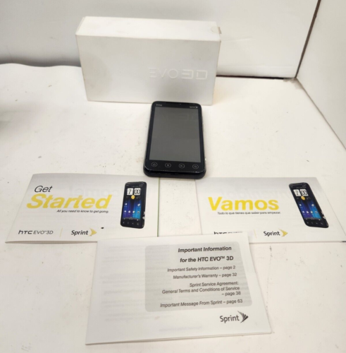 HTC EVO 3D MODEL NUMBER PG86100 BLACK (SPRINT) SMARTPHONE 4G USED AS IS