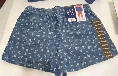 Gap Kids Girls Woven Shorts Size XL (14/16) Blue Flowers NWT - Picture 5 of 5