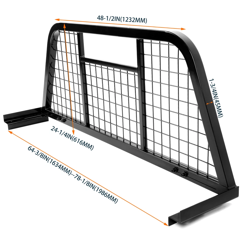 HECASA For Chevrolet full-size pickup truck Headache Rack Extendable Steel Foto 2 de 4
