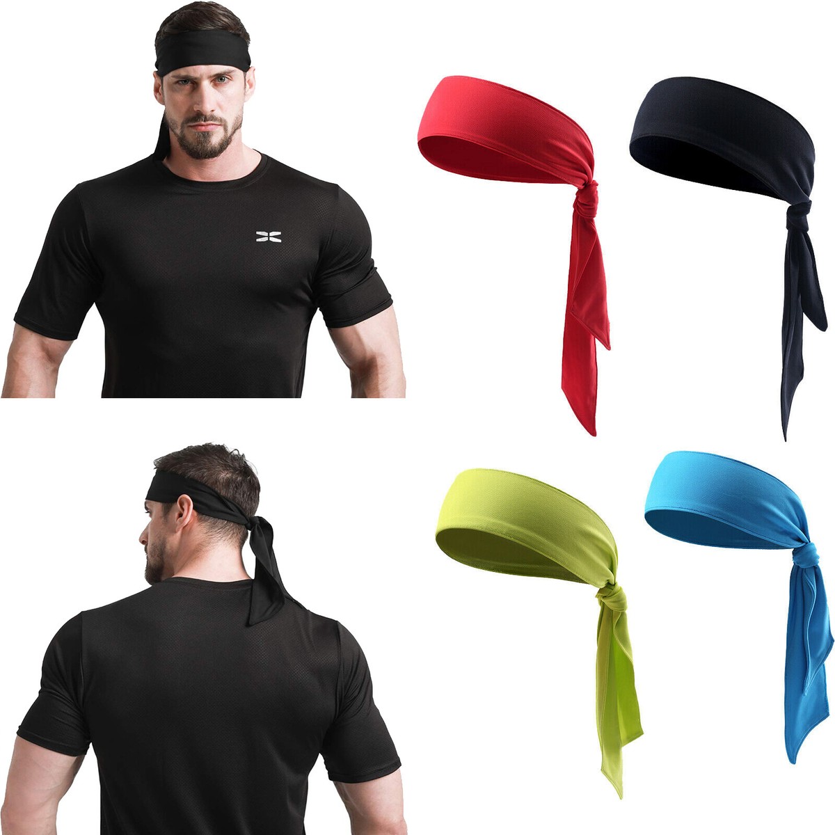 Head Tie Hair Back Band Sports Headband Men Women Ninja Bandana