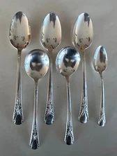 Vtg Wm Rogers Mfg Co Cabin Avalon Silverplate spoons 2 soup 3 table 1 teaspoon
