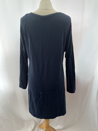 Dress Oska Size L Navy Viscose Long Sleeve Knee Length Jersey Womens - Picture 6 of 12
