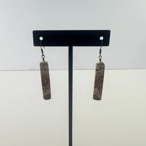 Crazy Lace Agate Sterling Silver Earrings Artisan Handmade Studio Jewelry Art925 - Picture 3 of 7
