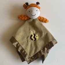Circo Giraffe Bee Baby Lovey Brown Plush Satin Orange Chevron Security Blanket