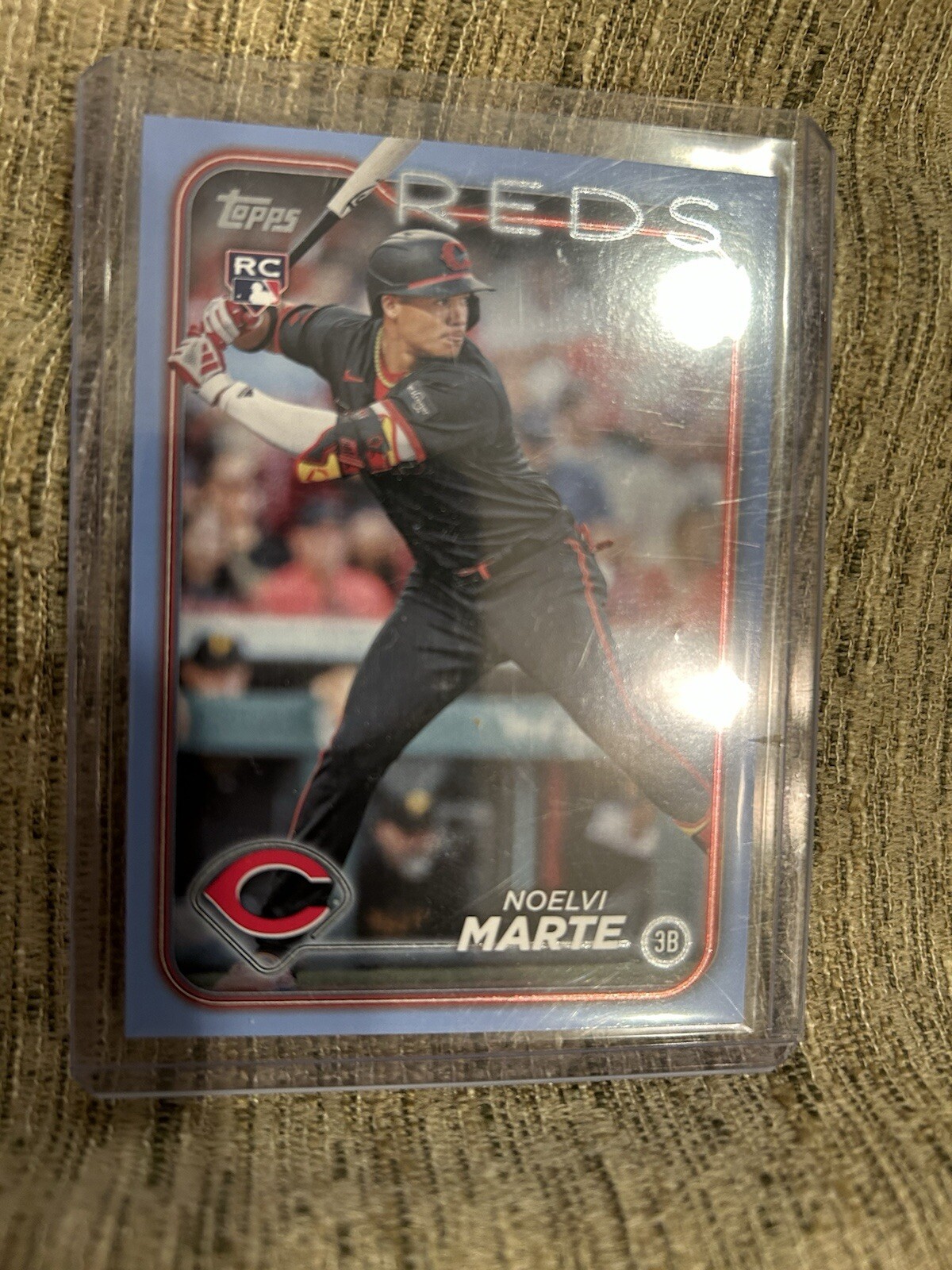 2024 Topps Series 2 NOELVI MARTE #548 Rookie Father's Day Powder Blue /50 Reds