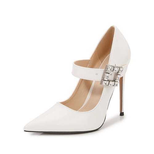 Sexy hochhackige Herren-Damenschuhe T-Riemen Lackleder Strass spitz Drag Queen - Bild 10 von 28