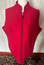 Tigi Red Padded Quilted Gilet Jacket Fully Navy Lined, Side Pocket Size 18-20