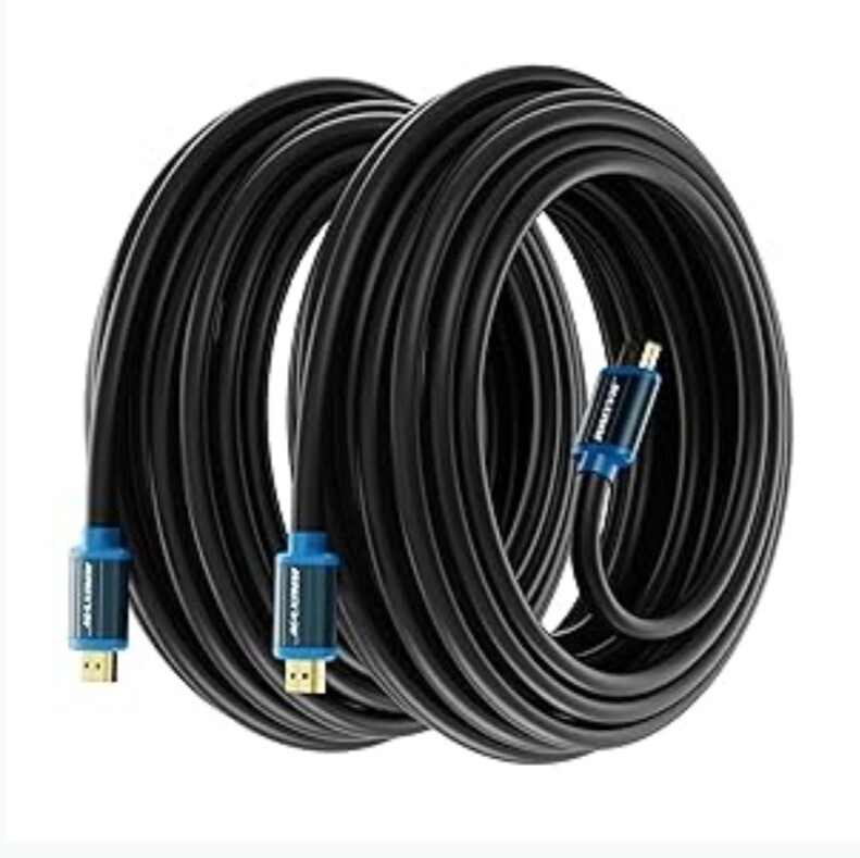 HDMI Cable 4K Ultra HD 50 Foot (2 Pack) HDMI 2.0 Cable, High Speed 18Gbps 4K@60H-image
