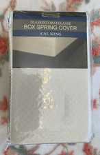 DREAM SPACE BOX SPRING COVER CAL KING WHITE ELASTIC BANDS FITTED STYLE