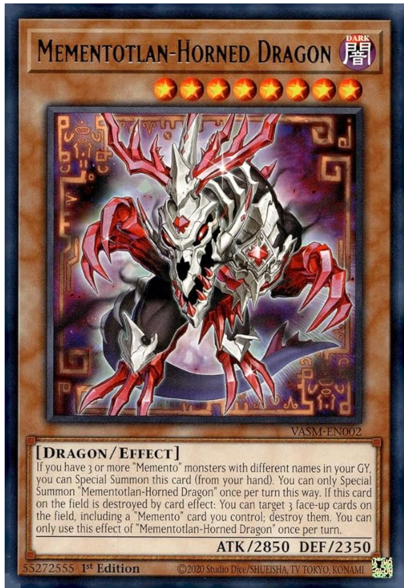 デジタルモンスターカード　Ver4 Yu-Gi-Oh! - Mementotlan-Horned Dragon - VASM-EN002 - Rare - 1st Ed