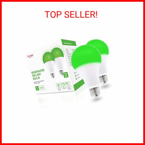 hooga Migraine Relief Green LED Light Bulb, Light Therapy Bulb, 520nm