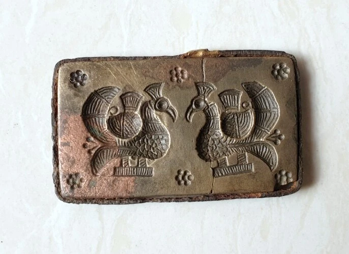 Antiguo Raro Tallado a Mano Pavo Real Trabajo Bronce Figura Molde Diseño Joyería Troquel Antiguo Foto 2 de 4