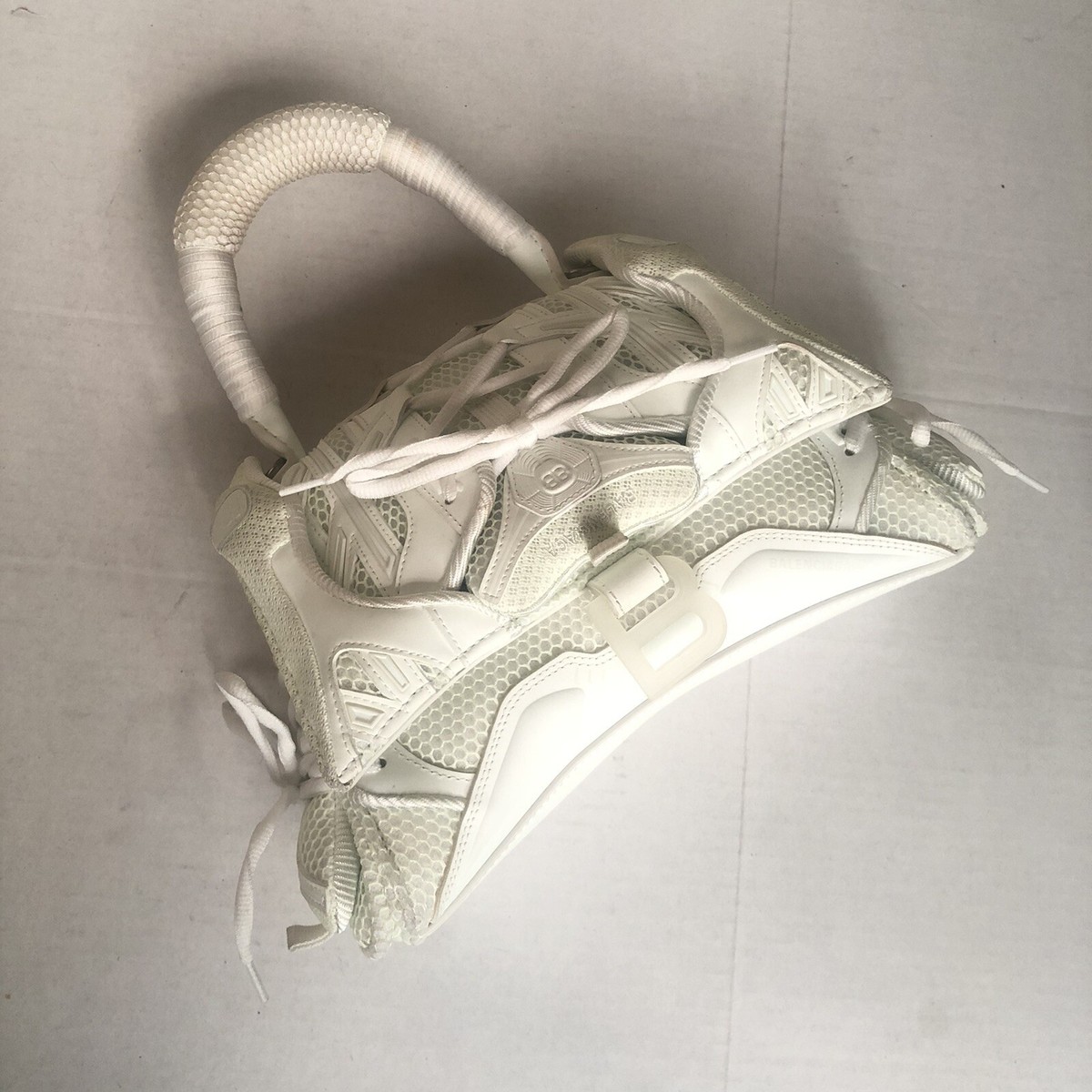 Balenciaga Small Sneakerhead Top Handle Bag White Glow In Balenciaga Small Sneakerhead Top Handle Bag White Glow In