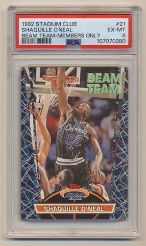 1992-93 Stadium Club PSA 6 Beam Team Members Only Shaquille O'Neal #21/21 EX/MT!