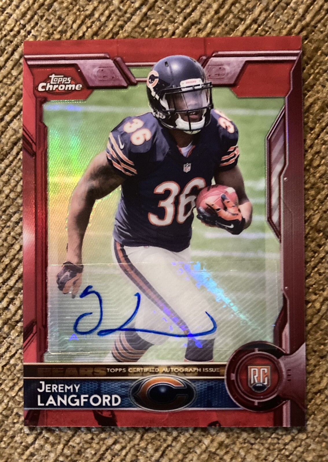 Jeremy Langford Topps Chrome #142 Autograph-Red Refractor
