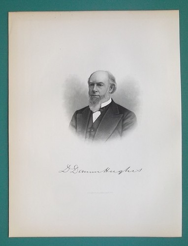 DAVID HUGHES Lawyer Grand Rapids Michigan Railroad Counsel - 1878 Portrait Print
