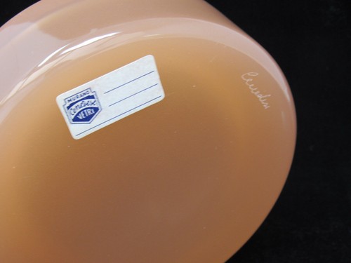 SIGNED Murano Cenedese Antonio Da Ros Salmon Pink Space Age Flying Saucer Bowl - Picture 6 of 10