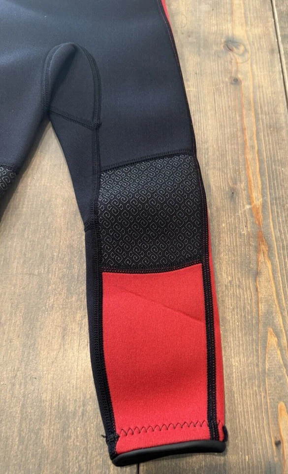 Traje de baño SeaSkin Wet Traits 3MM de neopreno de manga larga para niños negro y rojo con cremallera 2 Foto 4 de 4